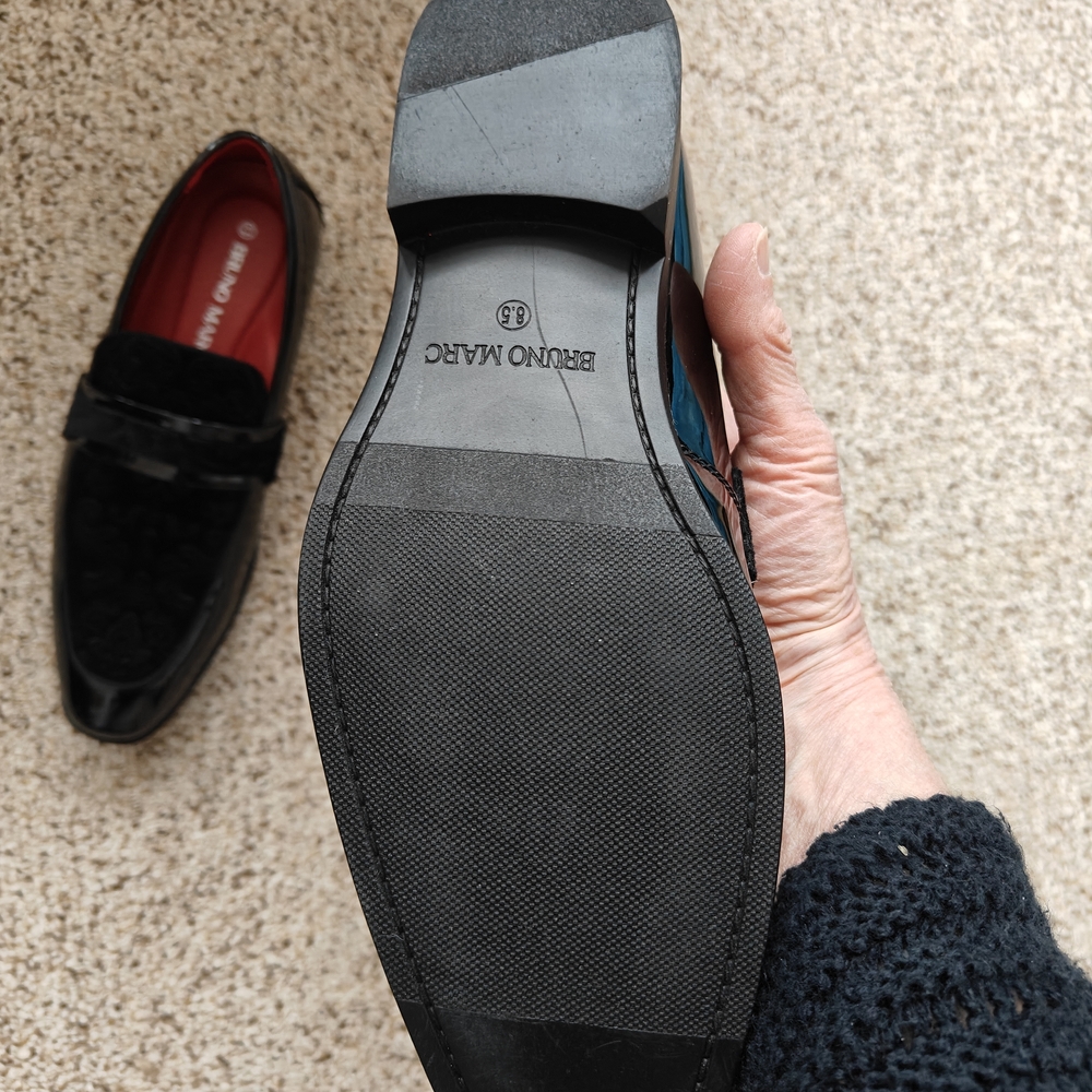 Men's Bruno Marc Formal Embossed Velvet Loafers - Picture 4 of 4